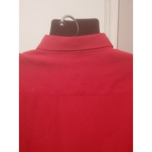 Nat Nast Shirt Mens 2XL XXL 100%-Silk Red Button Up Short Sleeve 1 Chest Pocket - Picture 8 of 13